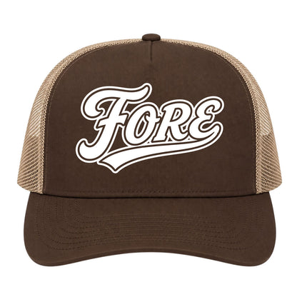 Brown Fore Golf Trucker Hat