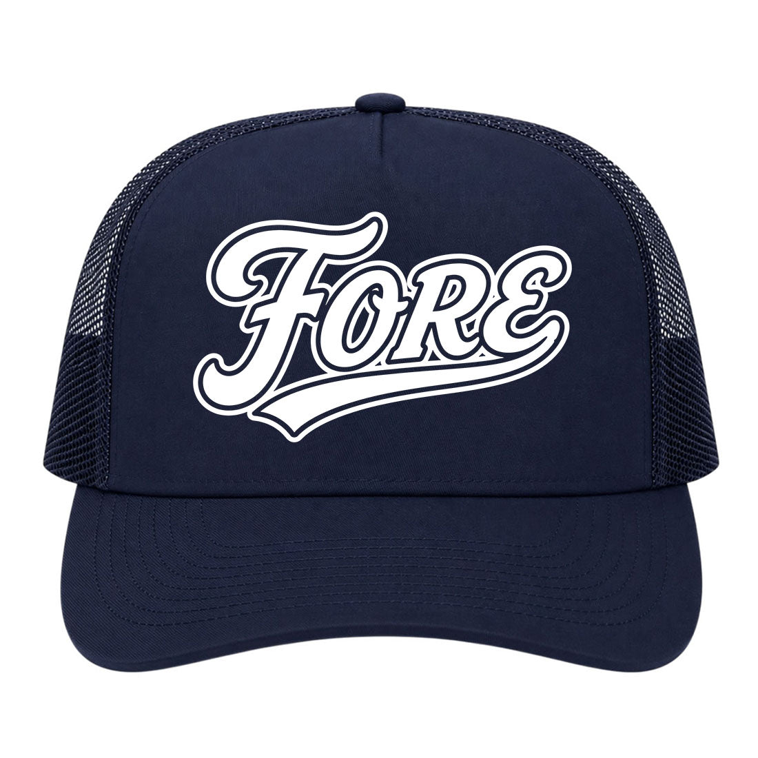 Navy Blue Fore Golf Trucker Hat