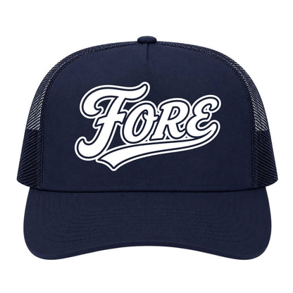 Navy Blue Fore Golf Trucker Hat