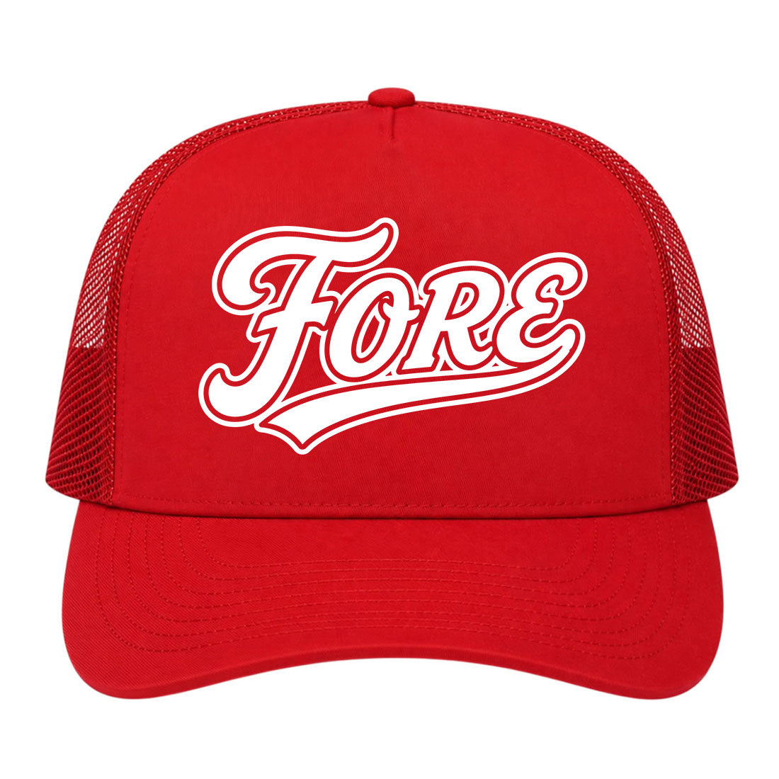 Red Fore Golf Trucker Hat