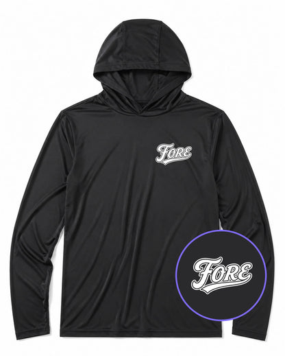 Black Fore Men's Lightweight Performance Golf Hoodie