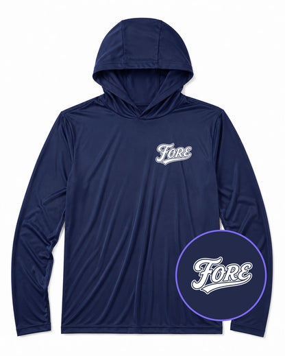 Navy Blue Fore Men's Lightweight Performance Golf Hoodie