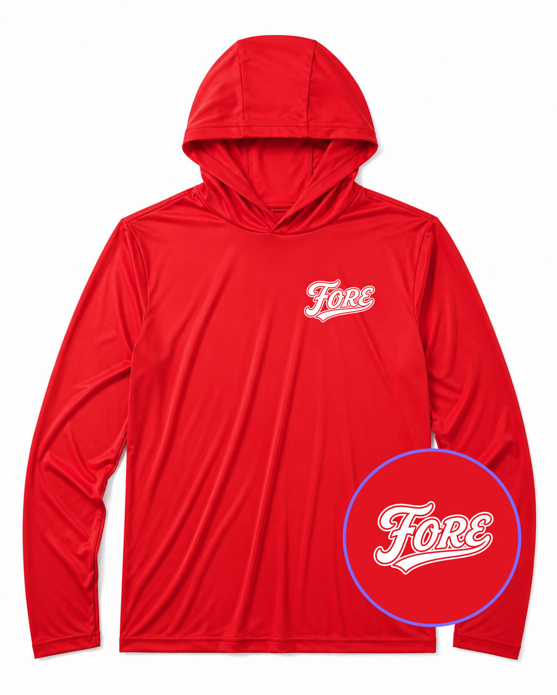 Red Fore Men's Lightweight Performance Golf Hoodie