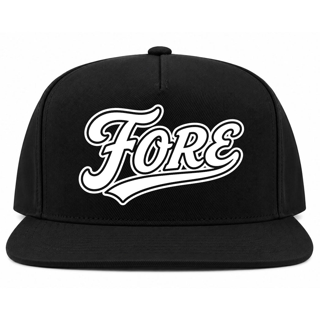 Black Fore Golf Snapback Hat