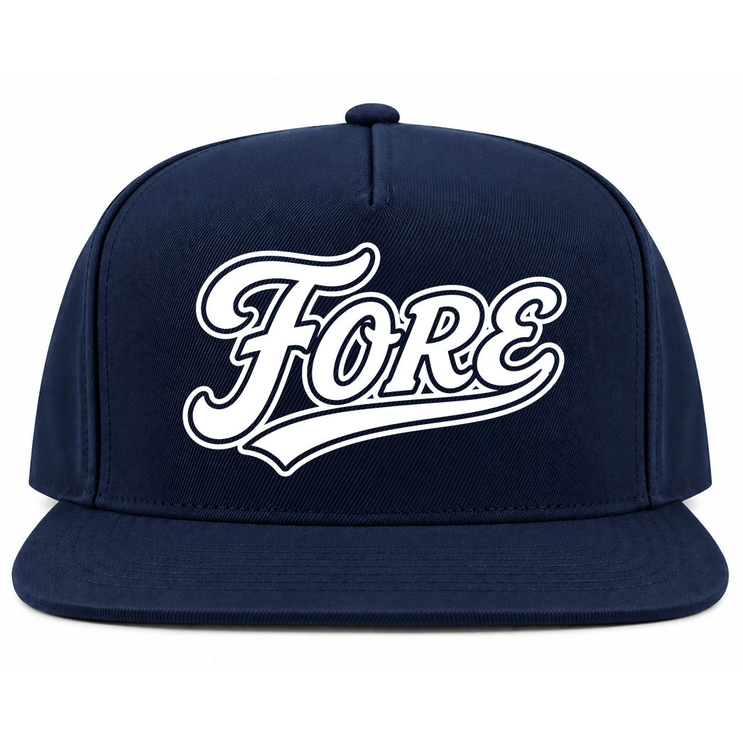 Navy Blue Fore Golf Snapback Hat