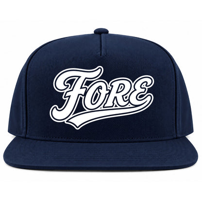 Navy Blue Fore Golf Snapback Hat