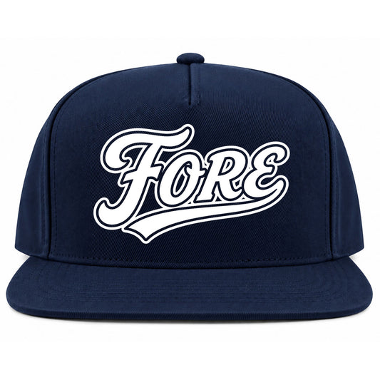 Navy Blue Fore Golf Snapback Hat
