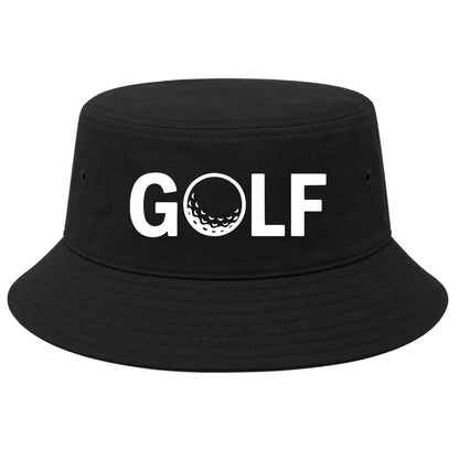 Black GOLF Logo Golf Bucket Hat