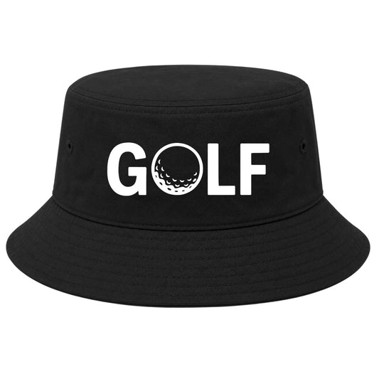 Black GOLF Logo Golf Bucket Hat