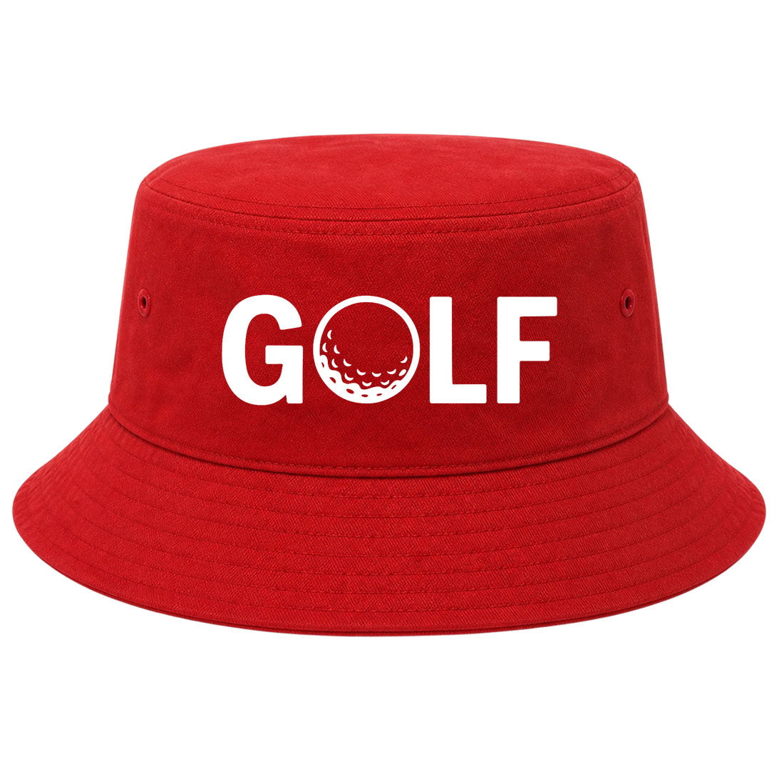 Red GOLF Logo Golf Bucket Hat