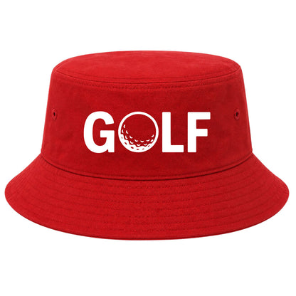 Red GOLF Logo Golf Bucket Hat