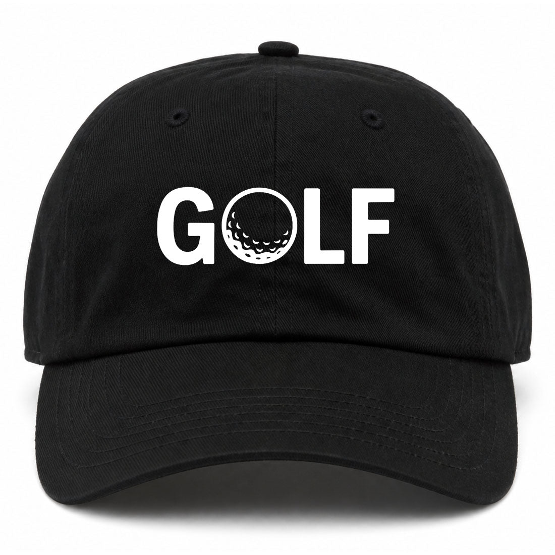 Black GOLF Logo Golf Dad Hat