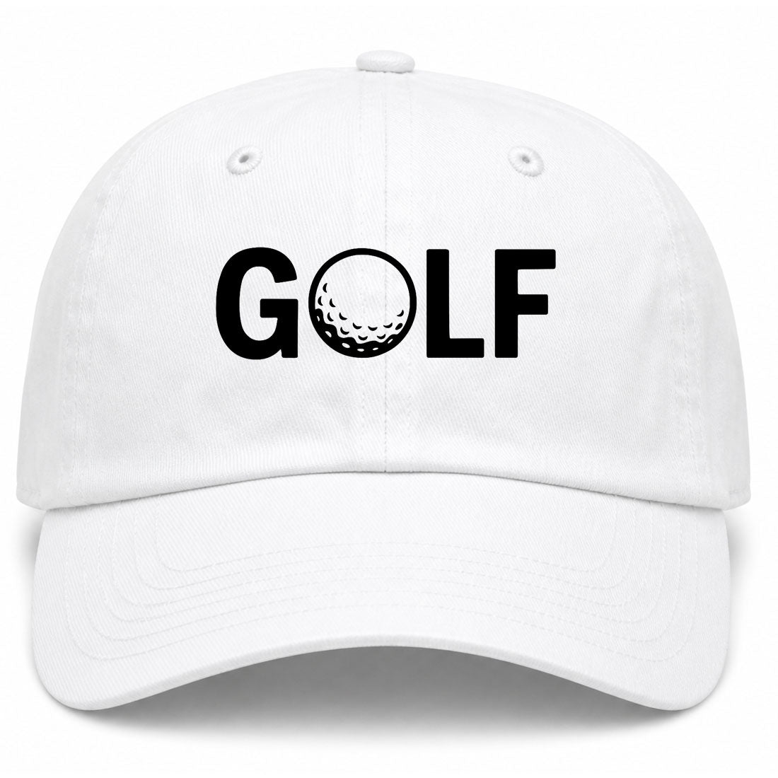 White GOLF Logo Golf Dad Hat