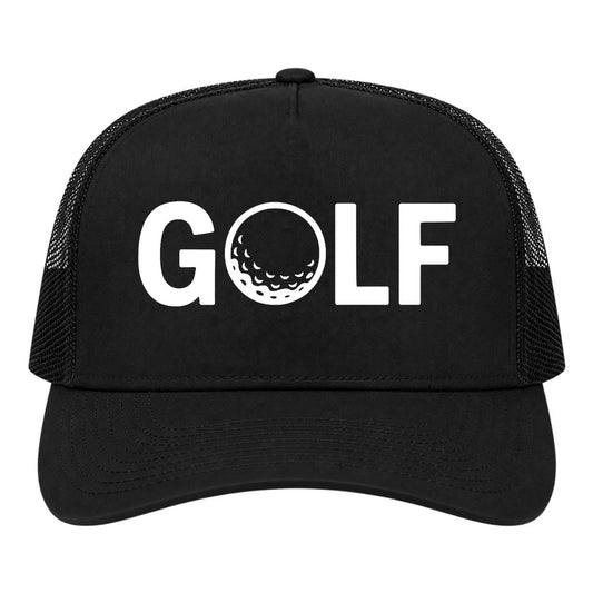 Black GOLF Logo Golf Trucker Hat