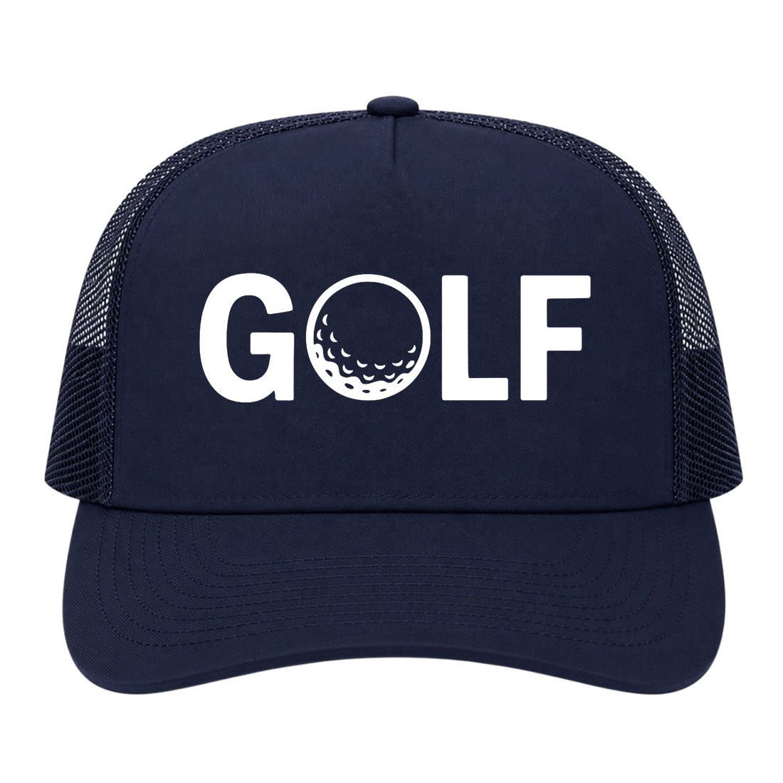 Navy Blue GOLF Logo Golf Trucker Hat