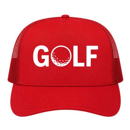 Red GOLF Logo Golf Trucker Hat