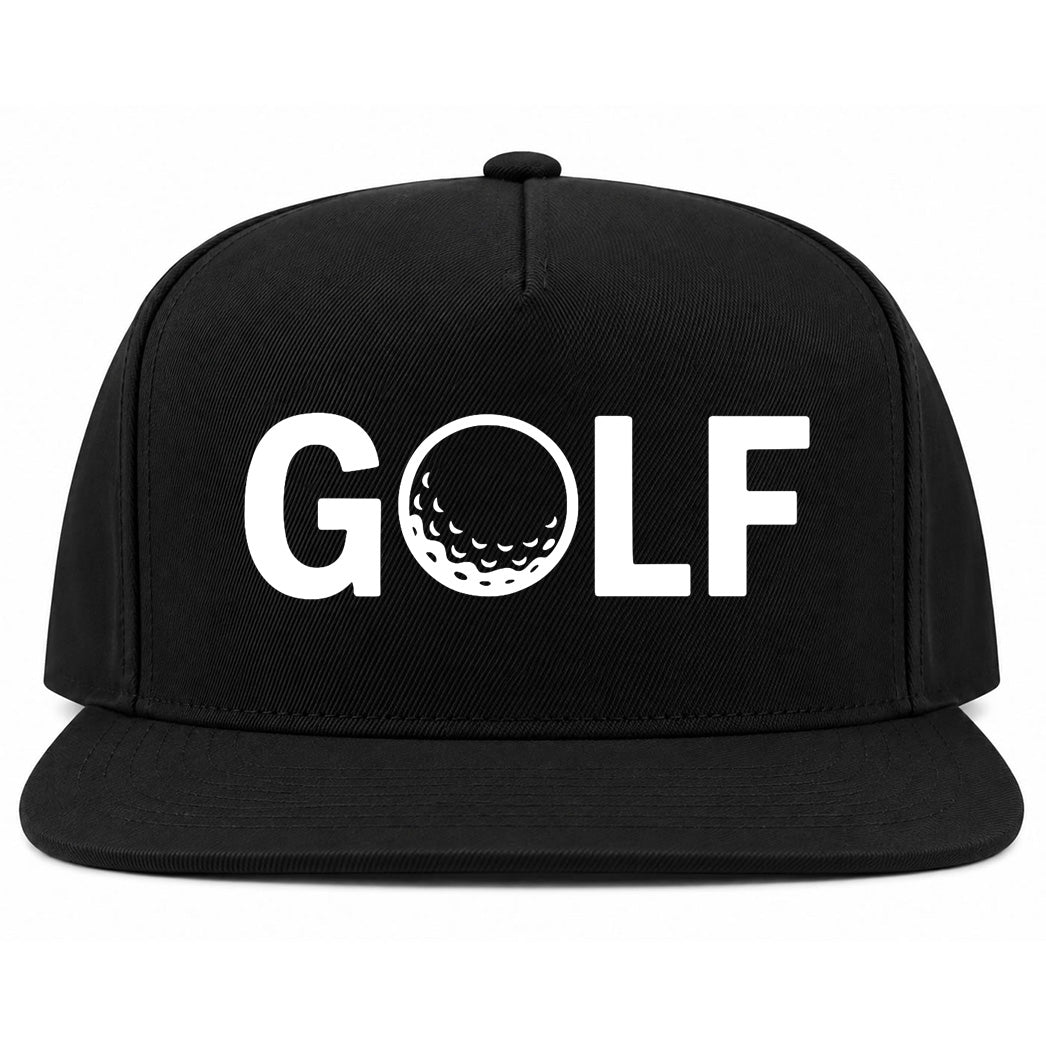 Black GOLF Logo Golf Snapback Hat