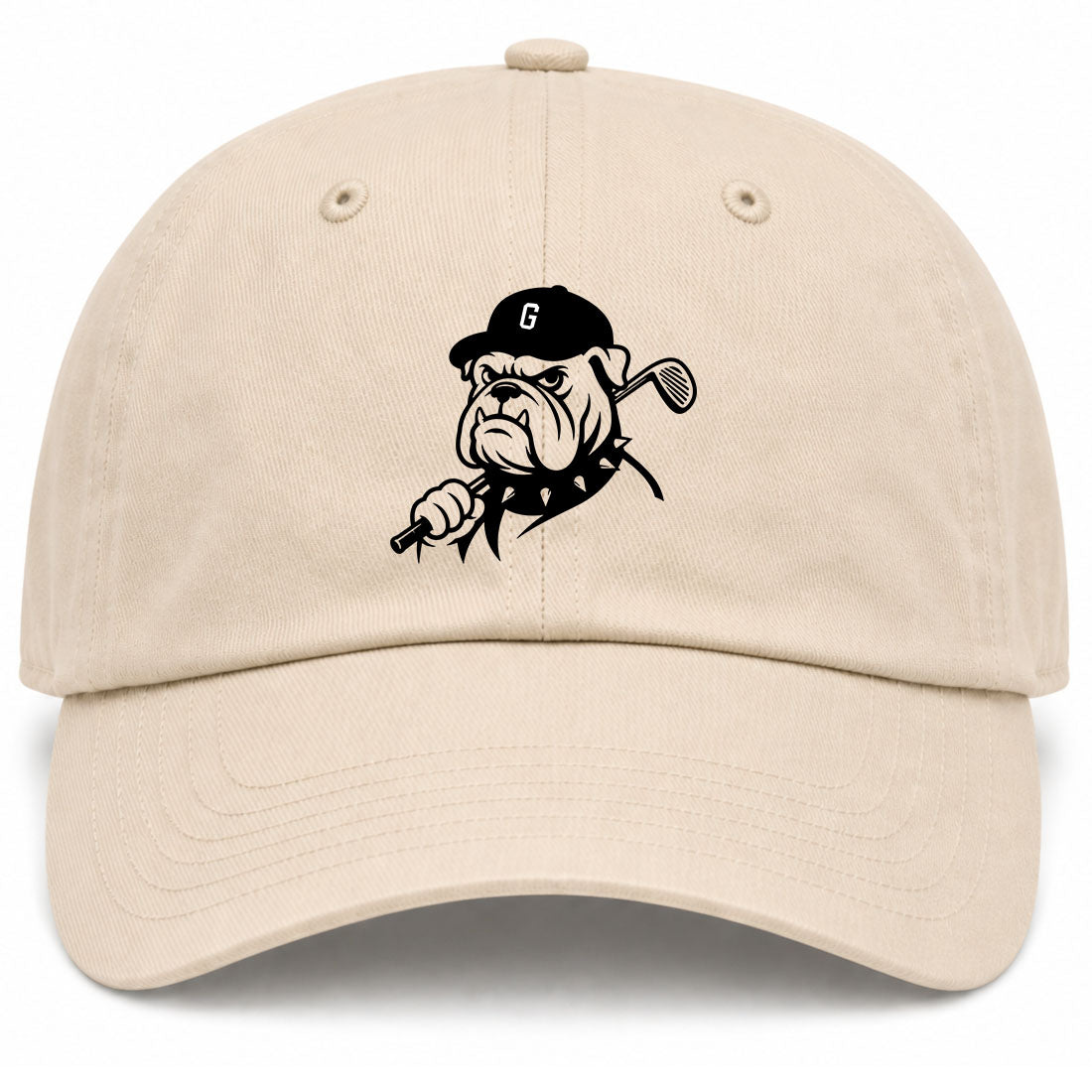 Beige Georgia Dog Mascot Golf Dad Hat