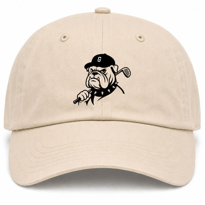 Beige Georgia Dog Mascot Golf Dad Hat