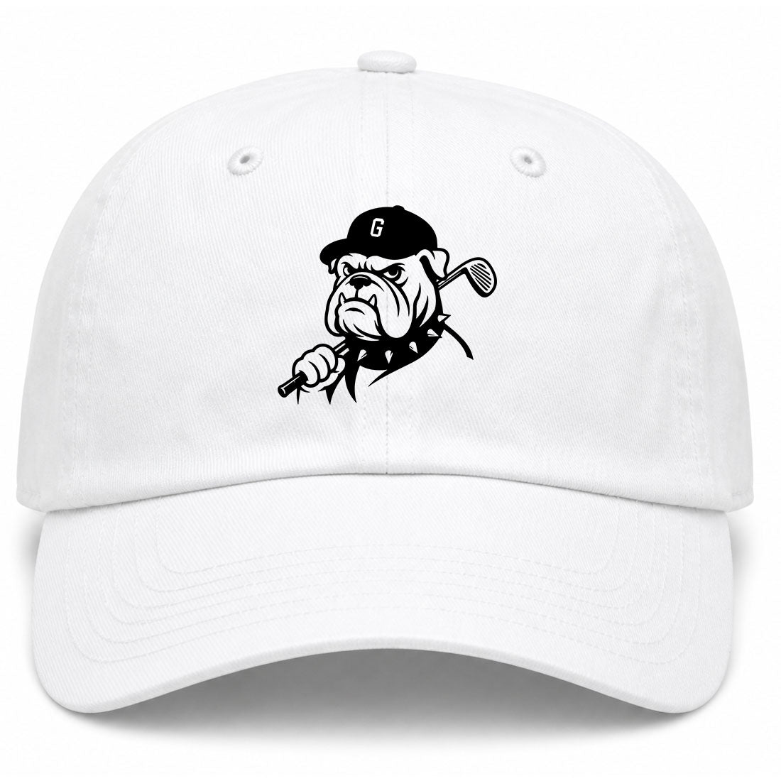White Georgia Dog Mascot Golf Dad Hat