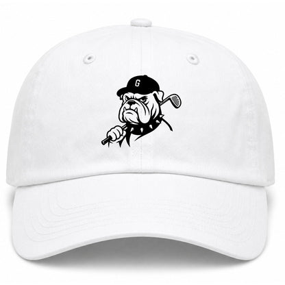 White Georgia Dog Mascot Golf Dad Hat
