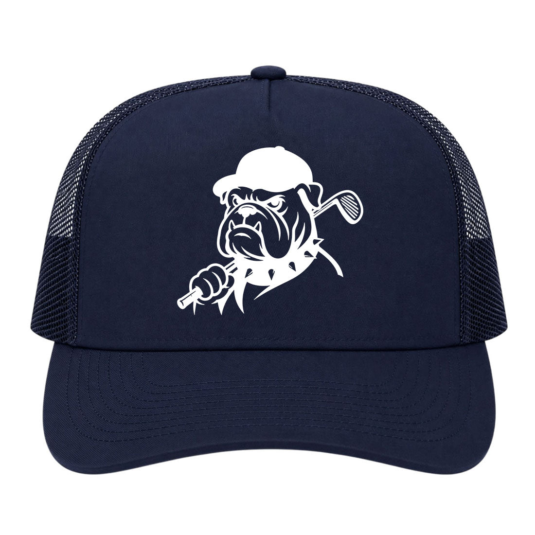 Navy Blue Georgia Dog Mascot Golf Trucker Hat
