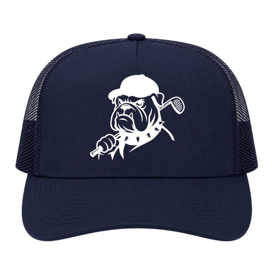 Navy Blue Georgia Dog Mascot Golf Trucker Hat