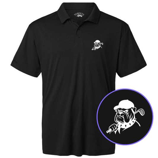 Black Georgia Dog Mascot Men's Golf Polo Shirt