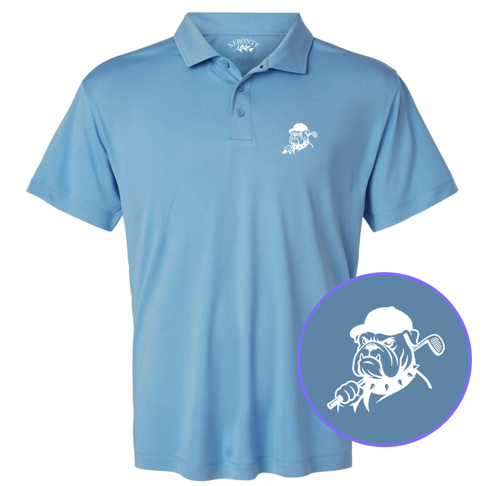 Carolina Blue Georgia Dog Mascot Men's Golf Polo Shirt