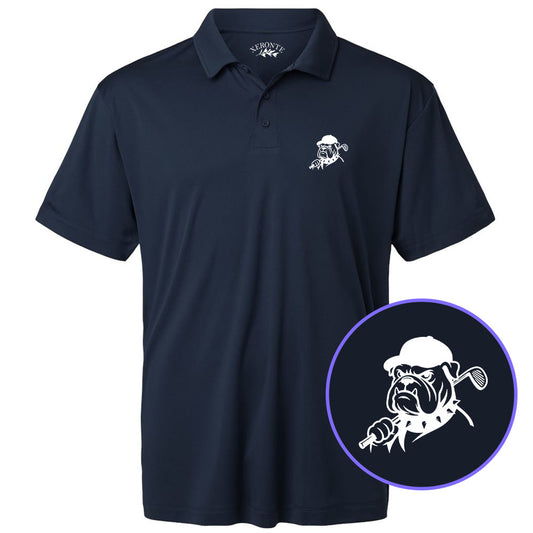 Navy Blue Georgia Dog Mascot Men's Golf Polo Shirt
