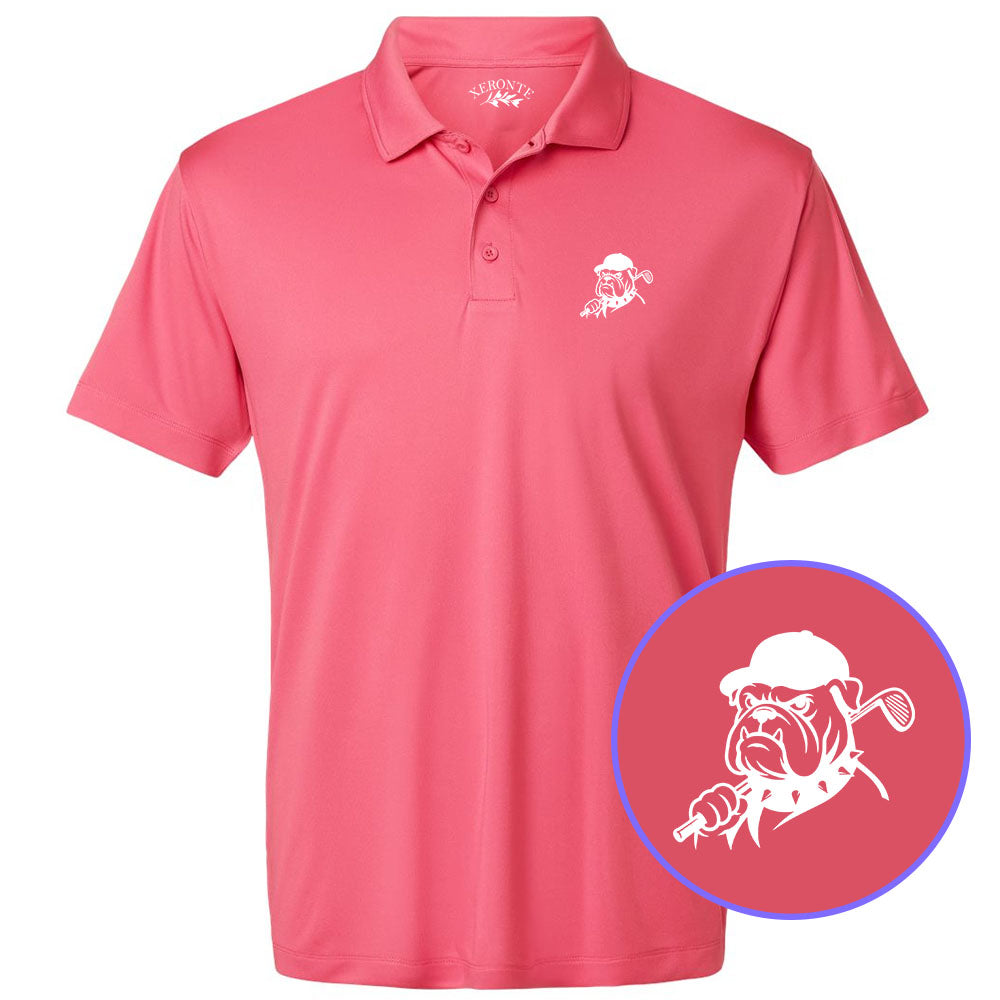 Pink Georgia Dog Mascot Men's Golf Polo Shirt