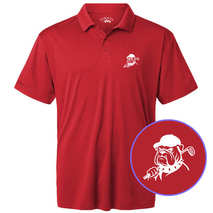 Red Georgia Dog Mascot Men's Golf Polo Shirt