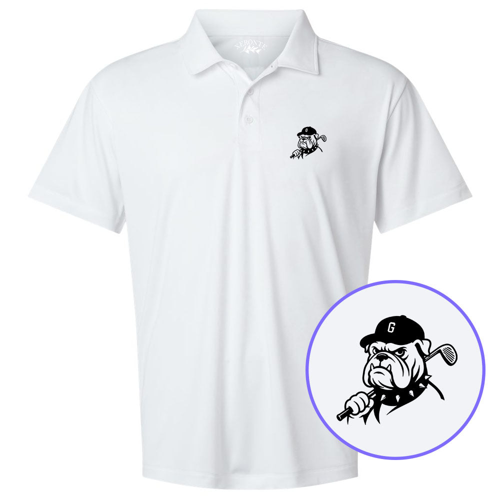 White Georgia Dog Mascot Men's Golf Polo Shirt