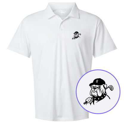 White Georgia Dog Mascot Men's Golf Polo Shirt