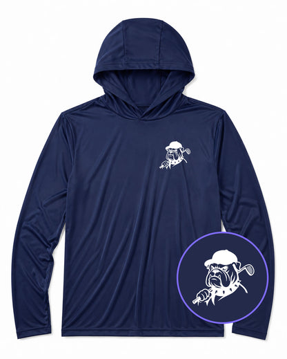 Navy Blue Georgia Dog Mascot Men's Lightweight Performance Golf Hoodie
