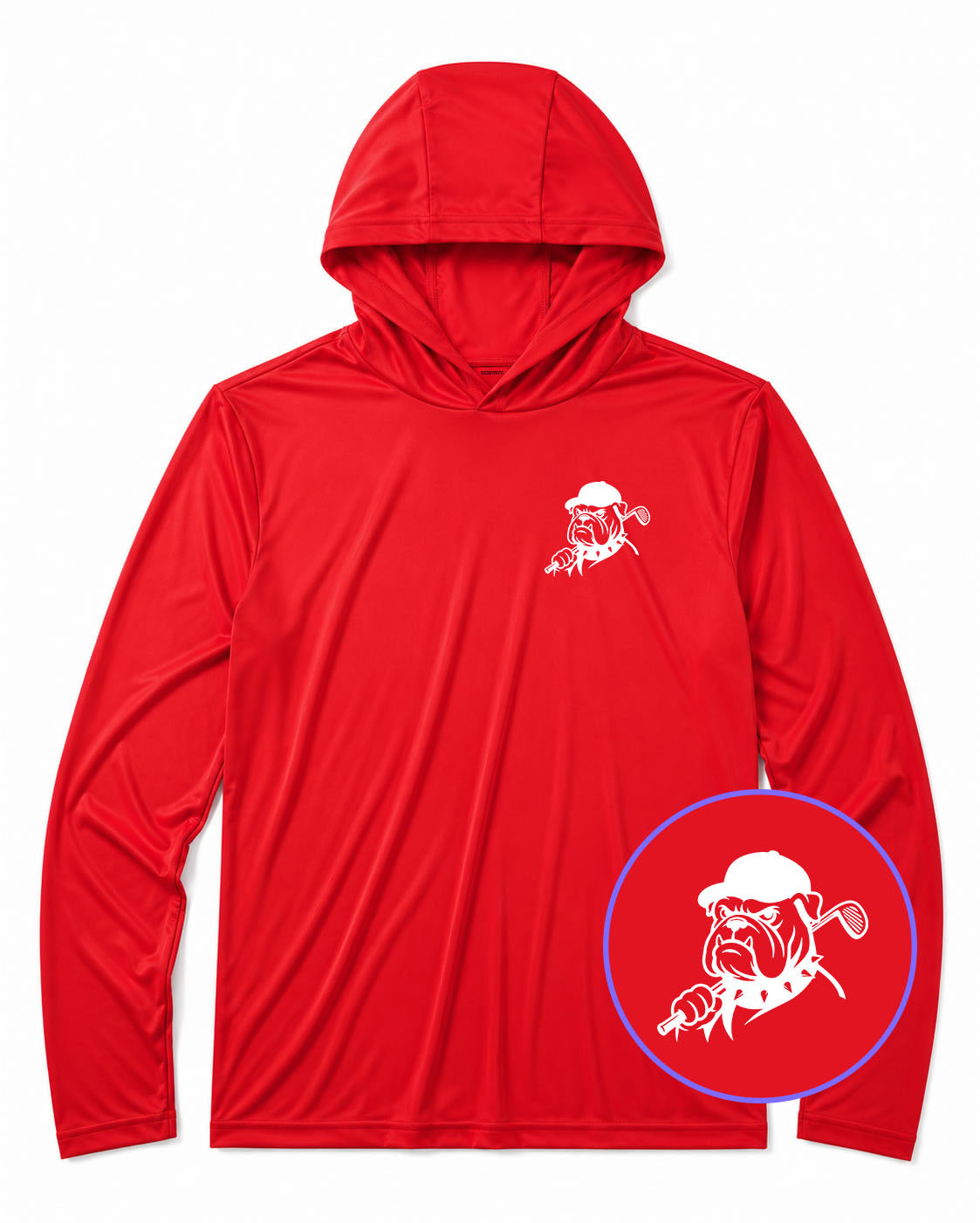Red Georgia Dog Mascot Men's Lightweight Performance Golf Hoodie