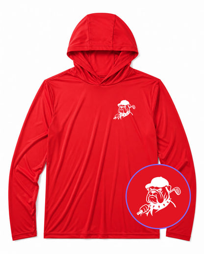 Red Georgia Dog Mascot Men's Lightweight Performance Golf Hoodie
