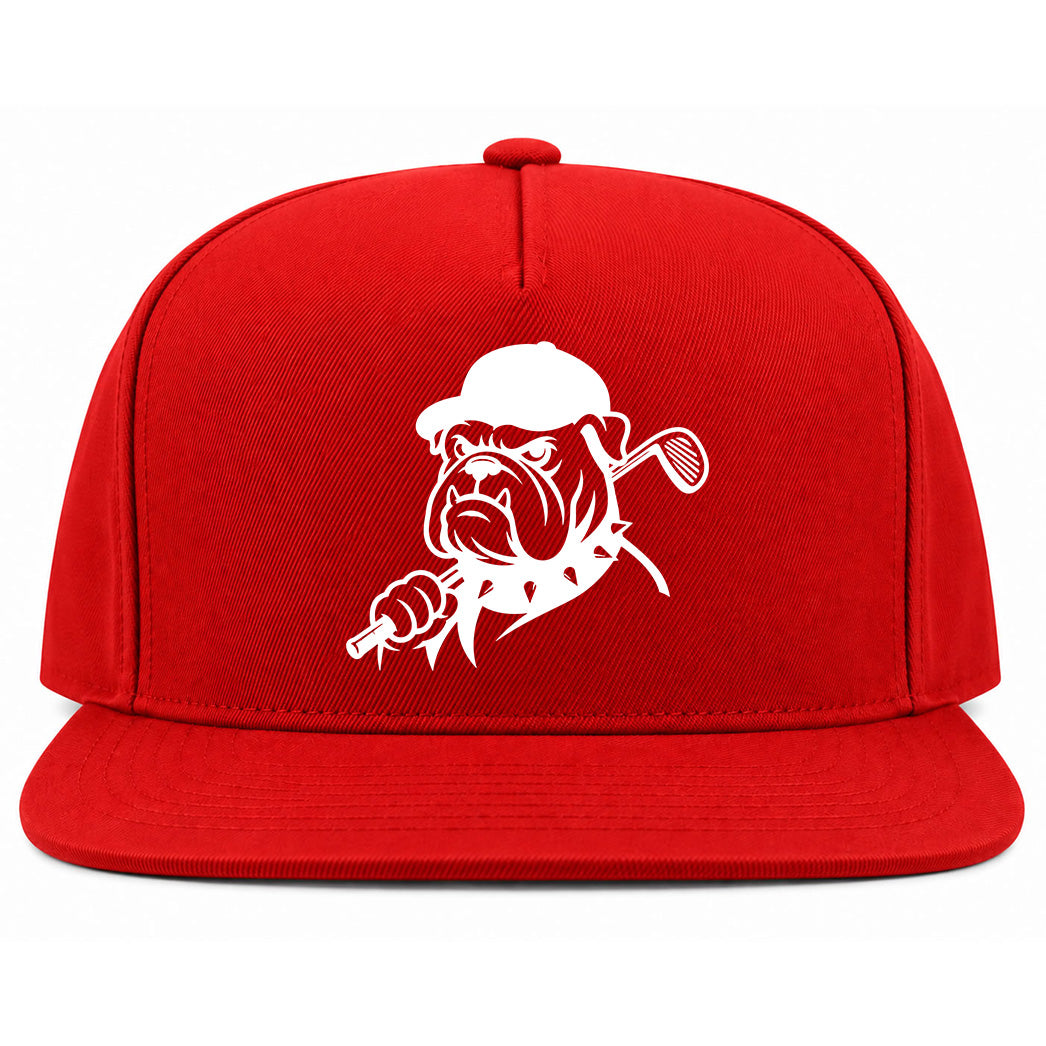 Red Georgia Dog Mascot Golf Snapback Hat