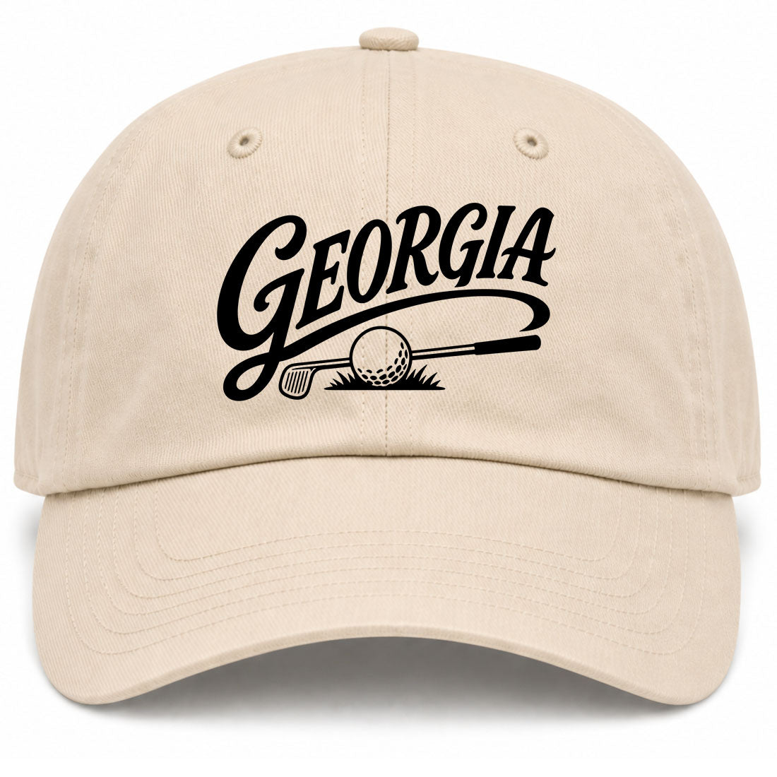 Beige Georgia Golf Dad Hat