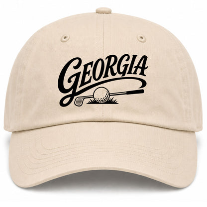Beige Georgia Golf Dad Hat