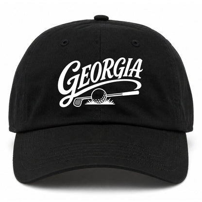 Black Georgia Golf Dad Hat