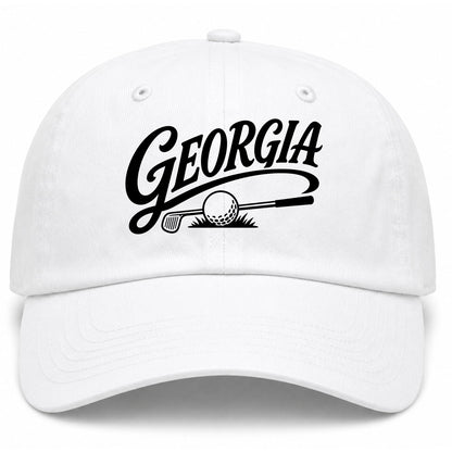 White Georgia Golf Dad Hat