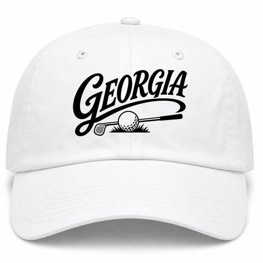 White Georgia Golf Dad Hat