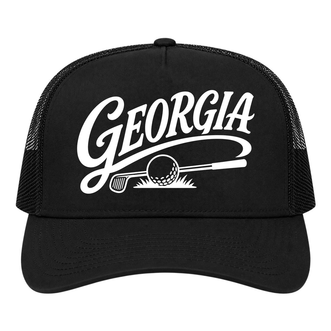 Black Georgia Golf Trucker Hat