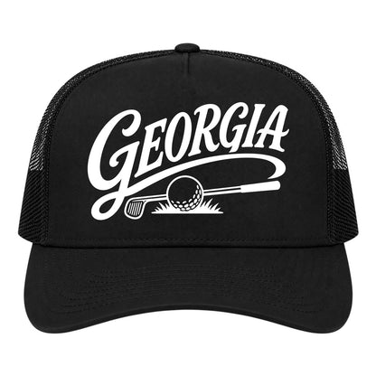Black Georgia Golf Trucker Hat