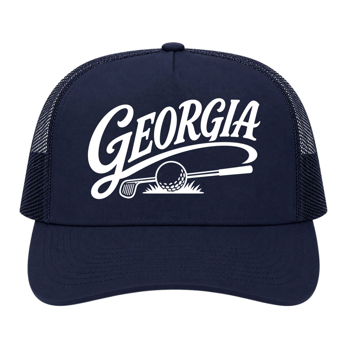 Navy Blue Georgia Golf Trucker Hat