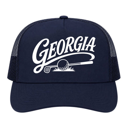Navy Blue Georgia Golf Trucker Hat