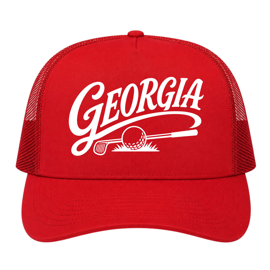 Red Georgia Golf Trucker Hat