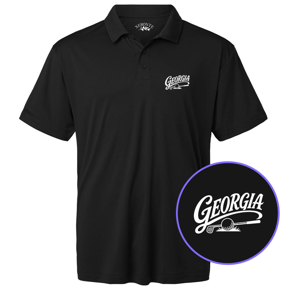 Black Georgia Golf Men's Golf Polo Shirt