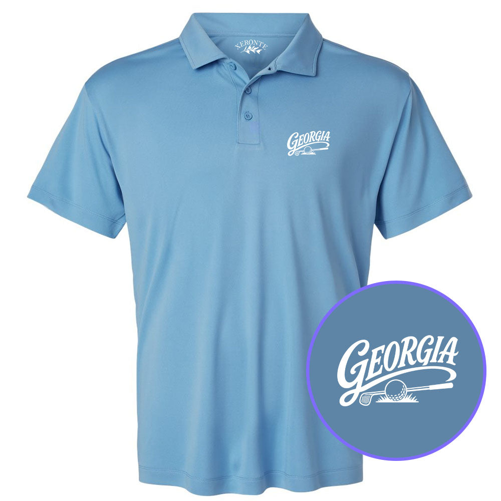 Carolina Blue Georgia Golf Men's Golf Polo Shirt